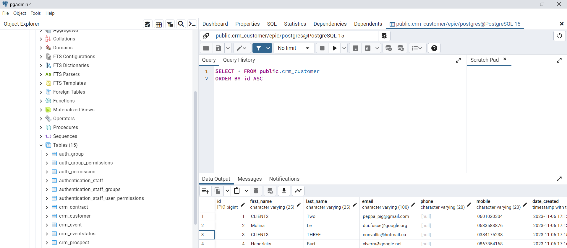 image de la base de données PostgreSQL